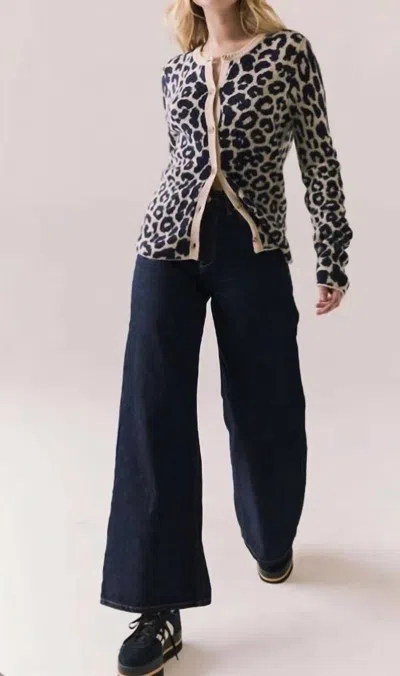 Chaser Dream Cardigan In Leopard In Blue