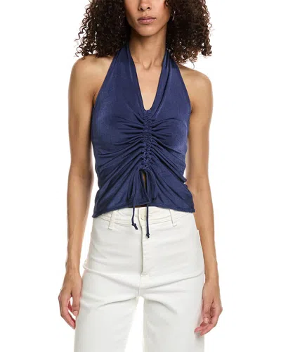 Chaser Electric Slinky Rib Tie-front Tank In Blue