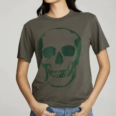 Chaser Flocked Skull In Green