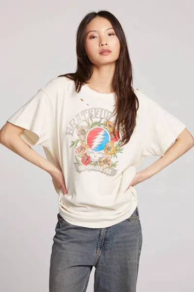 Chaser Floral Grateful Dead Tee In Ecru In White