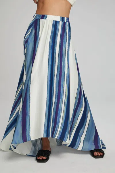 Chaser Flowy Maxi Skirt In Pacific Stripe In Multi