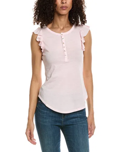Chaser Flutter Sleeve Top In Pink
