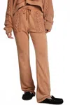 Chaser French Terry Cable Knit Cozy Pant In Brown In Brown