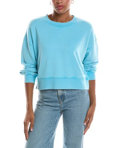 Chaser French Terry Casbah Crop Pullover In Blue
