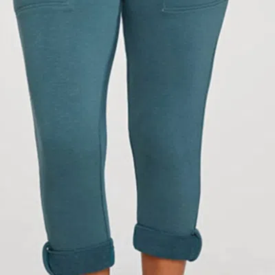 Chaser French Terry Cropped Rolled Hem Jogger In Blue