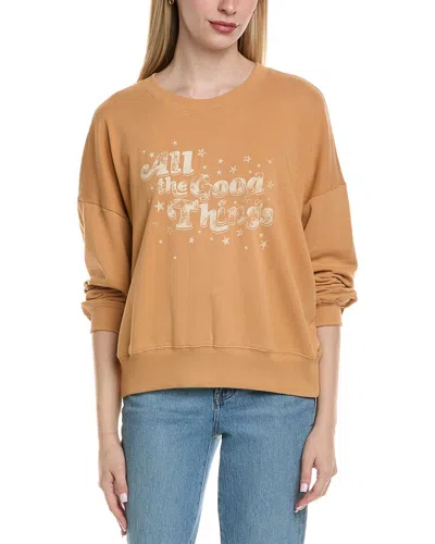 Chaser French Terry Marieee Pullover In Brown