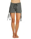 CHASER CHASER FRENCH TERRY SIDE TIE LINEN-BLEND SHORT