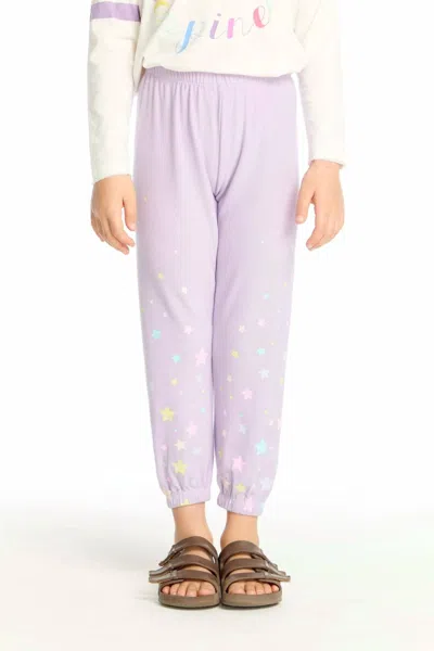 Chaser Kids' Girl's Candy Stars Lounge Pants In Lavender In Purple