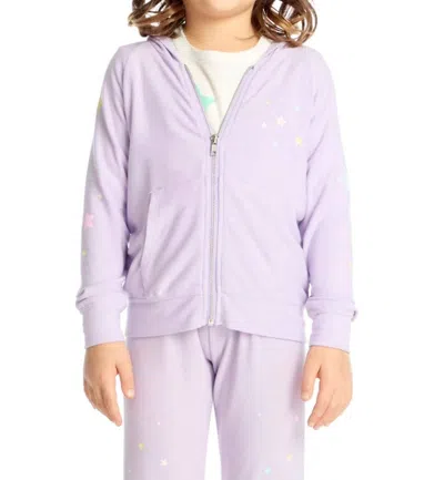 Chaser Kids' Girl's Candy Stars Zip Up Hoodie In Lavender In Purple