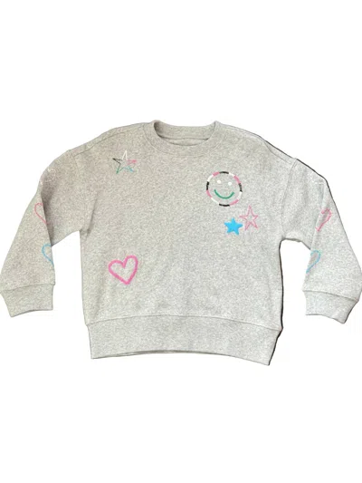 Chaser Kids' Girl's Winter Love Sweatshirt In Grey In Gray