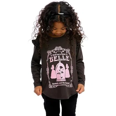 Chaser Kids' Girls  Beauty And The Beast Enchanted Rose Top Black Graphic Red583 In Multi