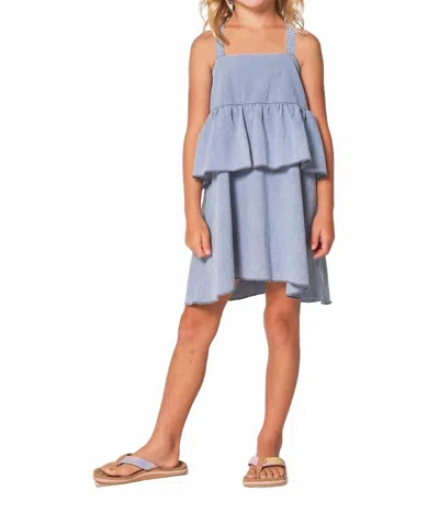 Chaser Kids' Girls' Coastal Cloth Flouncy Sundress In Denim In Blue