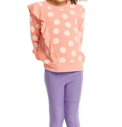 Chaser Kids' Girls Long Sleeve Ruffle Top In Smiley In Multi