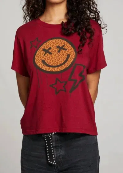 Chaser Graffiti Smile Tee In Blood Red In Multi