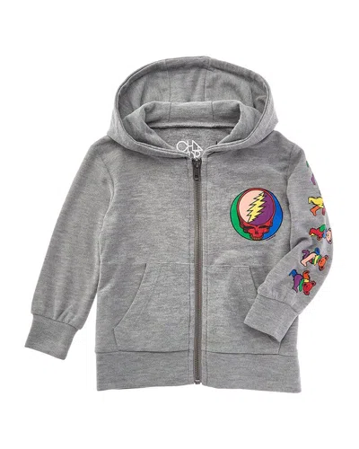 Chaser Kids' Grateful Dead Cozy Knit Zip-up Hoodie In Gray