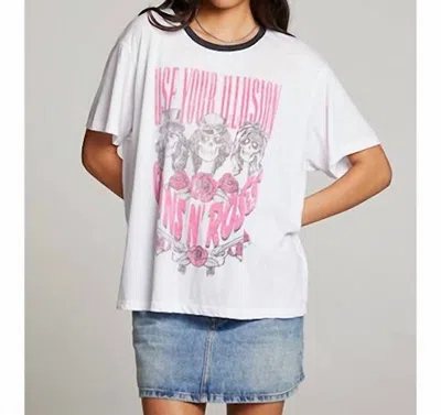 Chaser Guns N Roses Tee In White Graphic