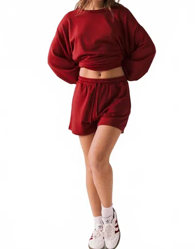 Chaser Hanover Lounge Shorts In Crimson Red
