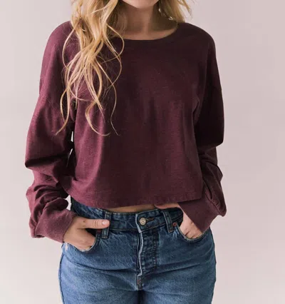 Chaser Hartt Long Sleeve Top In Fig In Red