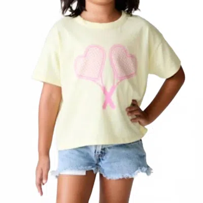 Chaser Kids' Heart Racket Tee In Yellow