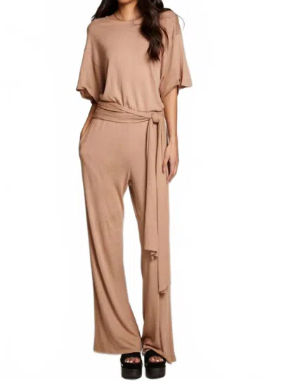 Chaser Heather Jumpsuit In Warm Taupe In Multi
