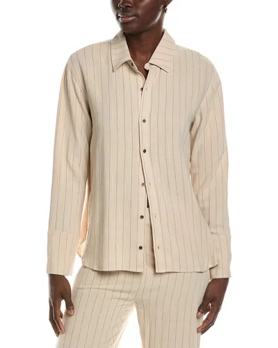 Chaser Helena Linen-blend Button-down Shirt In Neutral