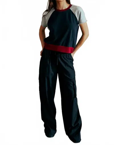 Chaser Iris Velour Pant In Licorice In Animal Print