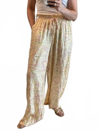 Chaser Ischia Trousers In Yellow Pattern In Gold