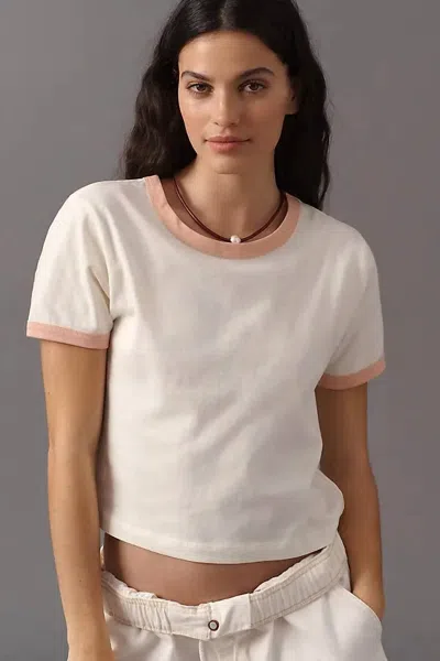Chaser Jamesonn Crewneck Tee In Starry White And Delicate Honey Tee