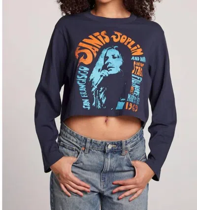 Chaser Janis Joplin San Fran Tee In Navy In Blue