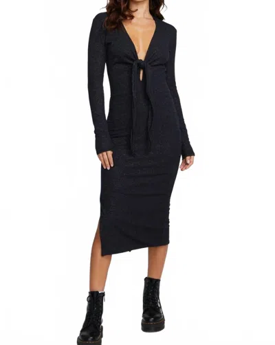 Chaser Jenn Shadow Midi Dress In Black
