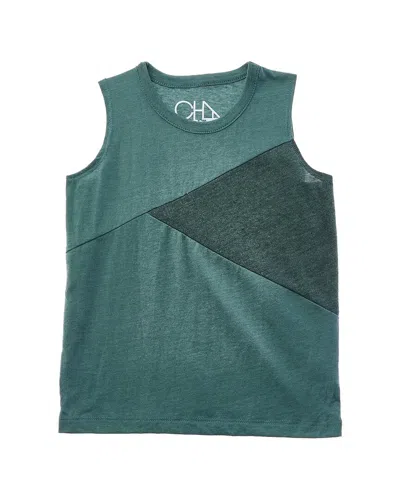 Chaser Kids' Jersey Blocked Muscle Tank Top In Green