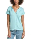 Chaser Jersey Oversized Drop-shoulder Linen-blend Top In Blue