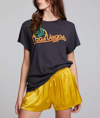 Chaser Jersey Short Sleeve Crew Las Vegas Top In Black