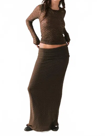 Chaser Kevin Long Sleeve Top In Brown