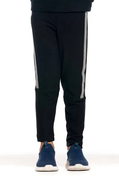 Chaser Kid's Cotton Blend Hacci Sweatpants In Black