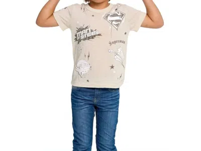 Chaser Kid's Superman Mash Up Tee In Beige In Pink