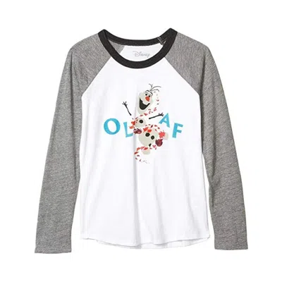 Chaser Kids  Disney's Frozen Olaf Jersey White Gray Colorblock Baseball Red513