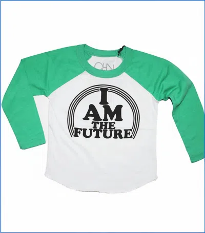 Chaser Kids The Future Raglan T-shirt In White In Multi