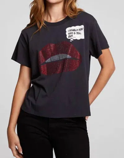 Chaser Kiss & Tell Tee In Licorice In Multi