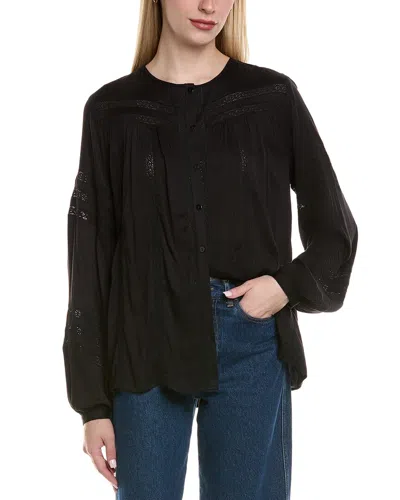 Chaser Lace Inserts Rozina Blouse In Black