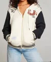 Chaser Lady Luck Zip Up Hoodie In Whitecap Gray In Multi