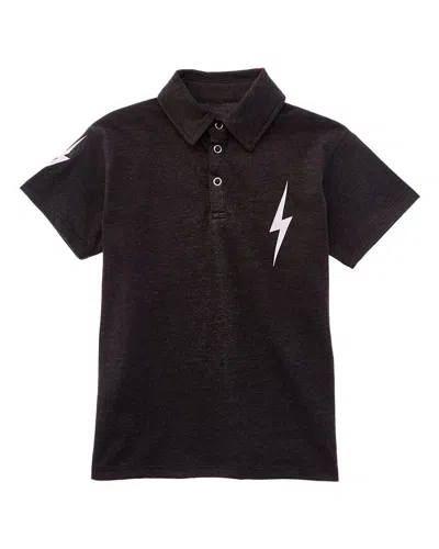 Chaser Kids' Lightning Bolt Classic Polo Shirt In Brown
