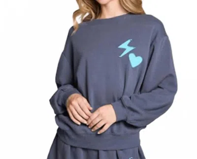 Chaser Lightning Love Top In Slate In Blue