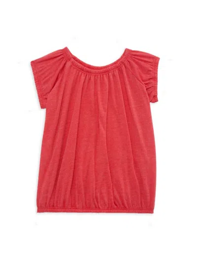 Chaser Kids' Little Girl's Jersey Shirred Top In Cherry Bomb
