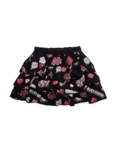 Chaser Kids' Little Girl's Tiered Skort In True Black