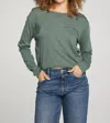 Chaser Puff Sleeve Cropped Hoodie In Leaf In Multi