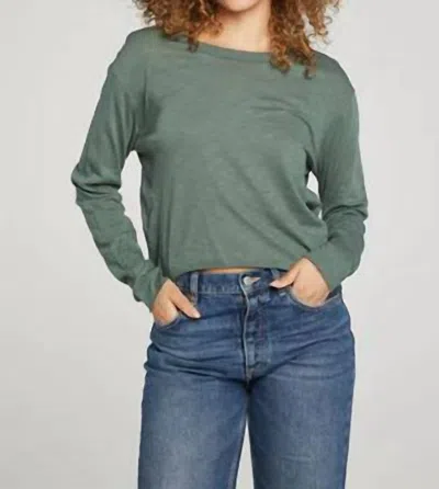 CHASER LONG SLEEVE CROPPED TOP IN LEAF
