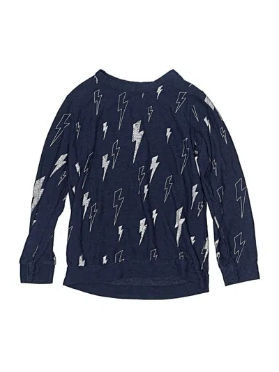 Pre-owned Chaser Kids' Long Sleeve Henley Shirt In Blue