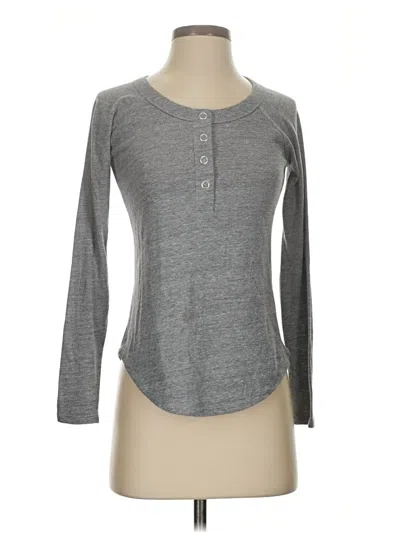 Pre-owned Chaser Long Sleeve Henley Shirt In Gray