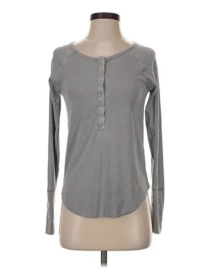 Pre-owned Chaser Long Sleeve Henley Shirt In Gray